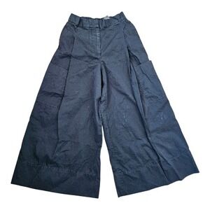 COS Cotton Wide Leg Smart Casual Officecore Pleated Cargo Cropped Pants sz 2